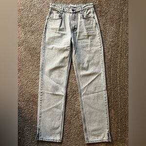 Zara Light Grey Straight Jeans, Size 6, USED